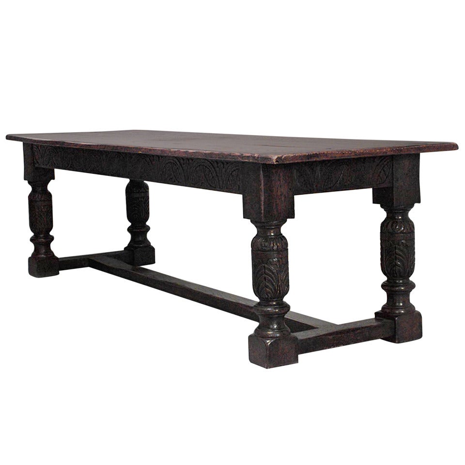 Italian Renaissance Style Oak Refectory Table For Sale