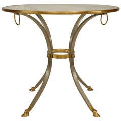 Glass Top Steel and Bronze Art Moderne Style Center Table 6