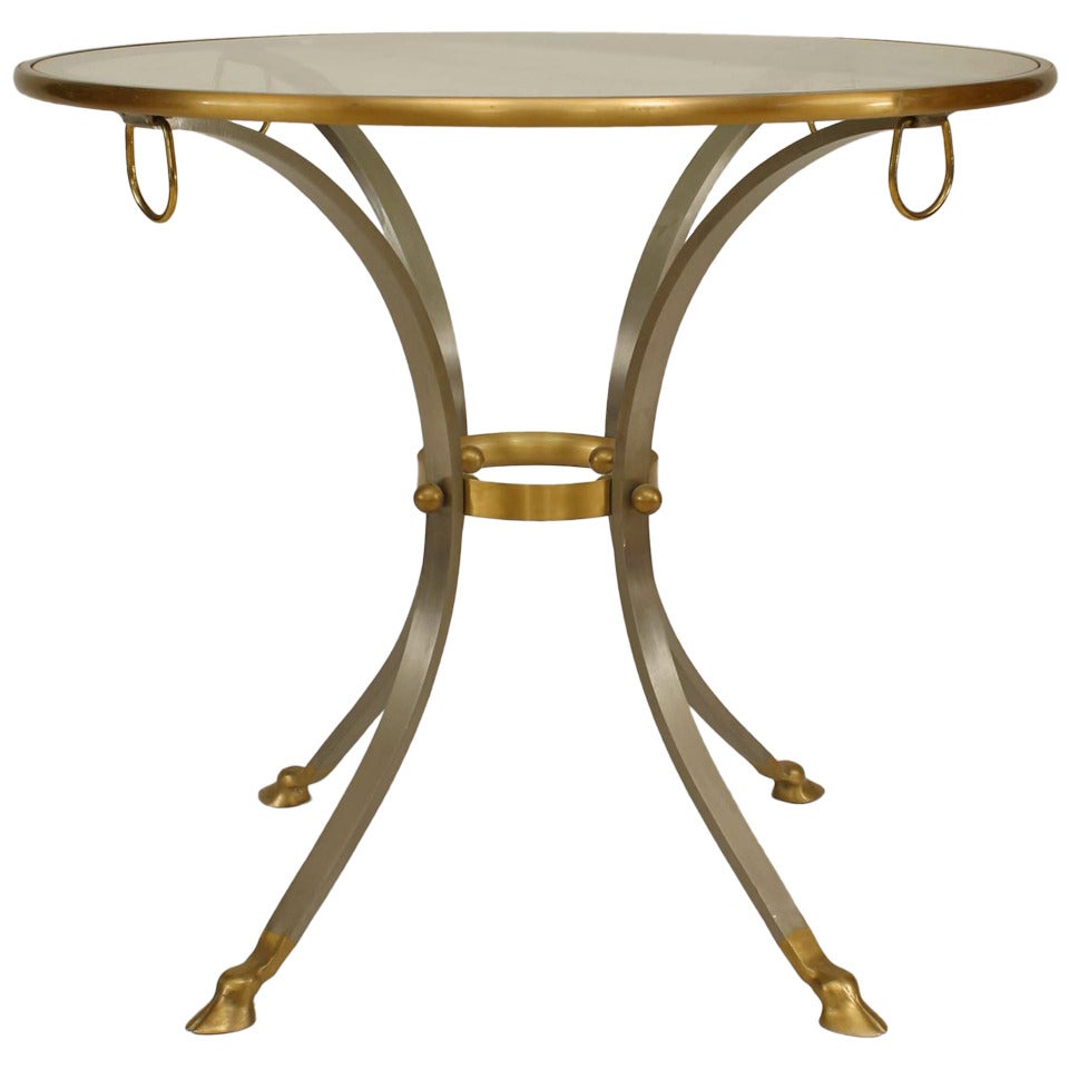 Art Moderne Style Bronze and Glass Center Table