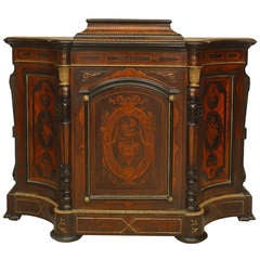 19th c. Bronze Trimmed and Inlaid Rosewood Eastlake Credenza