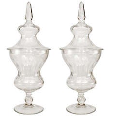 Pair of 19th Century Crystal Urns 6