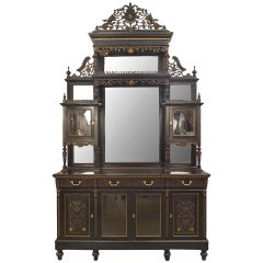 English Ebonized Cupboard Cabinet