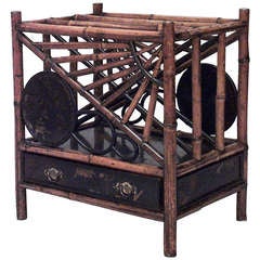 English Chinoiserie Bamboo Magazine Rack 7