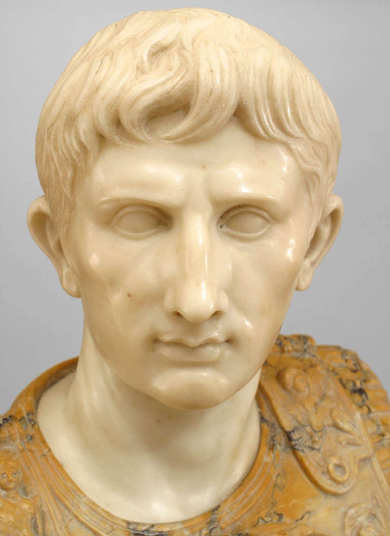 Marble Italian Neoclassic Augustus of Primaporta Bust