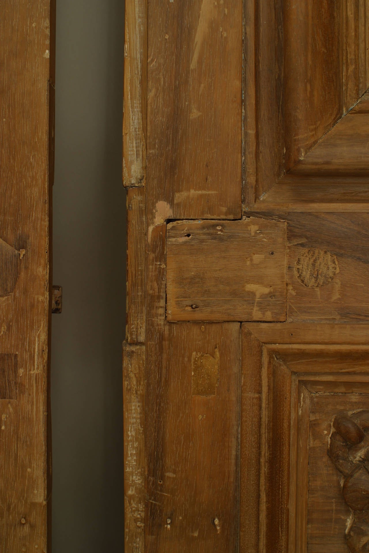 Victorian Pair of French Carved Wood Doors