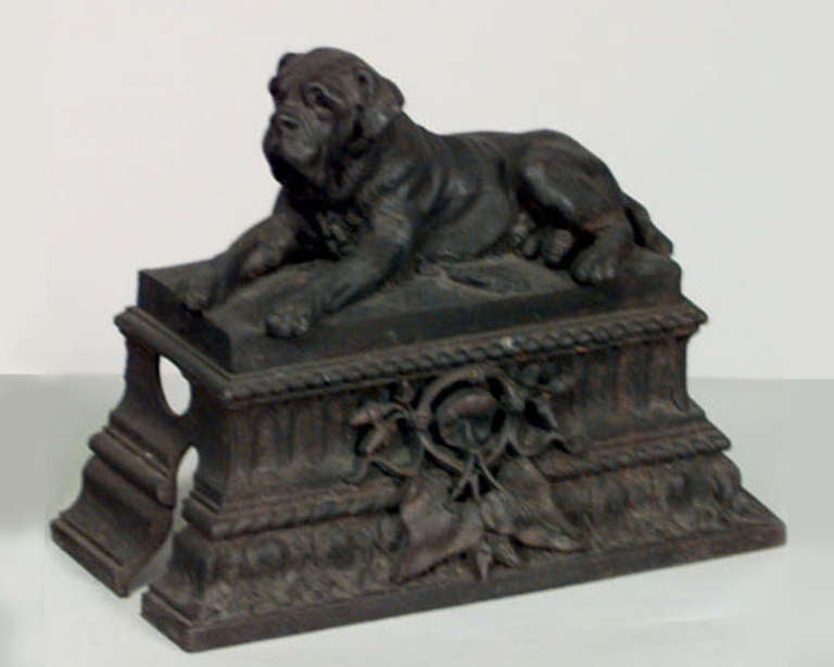 Victorian Pair of 19th Century English Dog Andirons For Sale