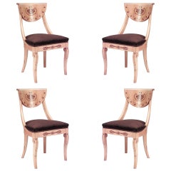 Set of 4 French Charles X Maple Chairs