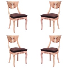 Set of 4 French Charles X Maple Chairs