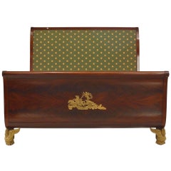 French Empire Mahogany Queen Bed