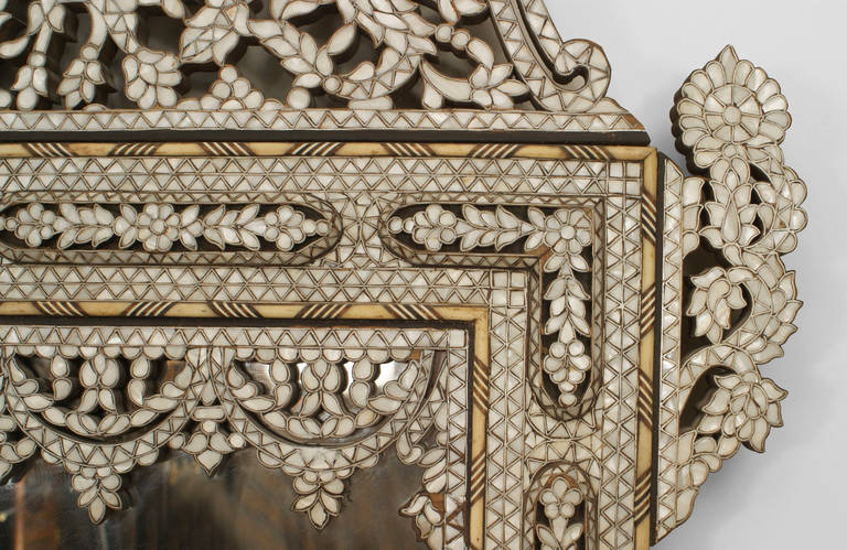 Moorish 20th Century Middle Eastern Pearl-Inlaid Wall Mirror