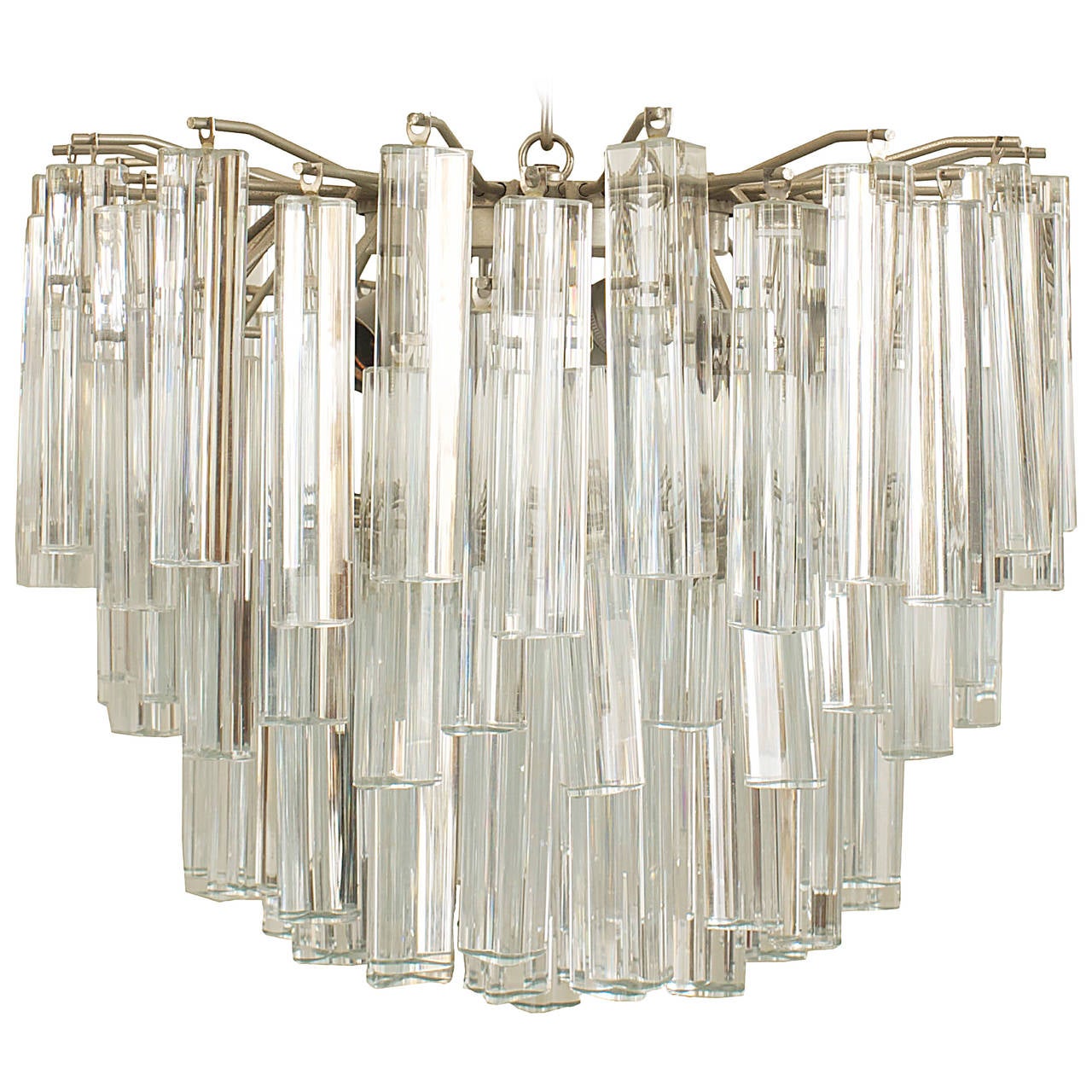 20th Century Scandinavian Tiered Crystal Chandelier By Camer Glass 20th Century Scandinavian Tiered Crystal Chandelier By Camer Glass For