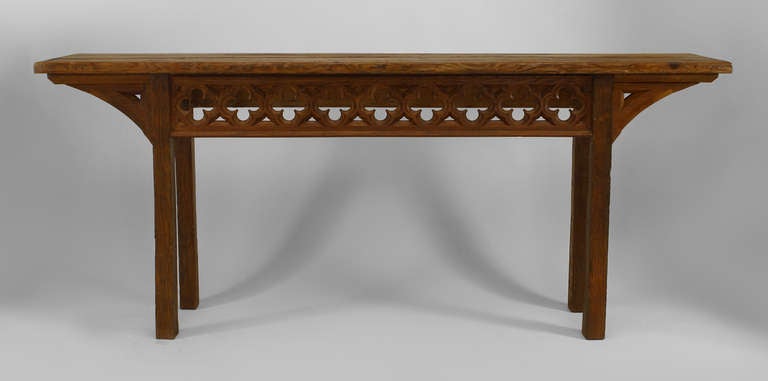 Turn of the Century English Gothic Revival Console Table In Excellent Condition In New York, NY