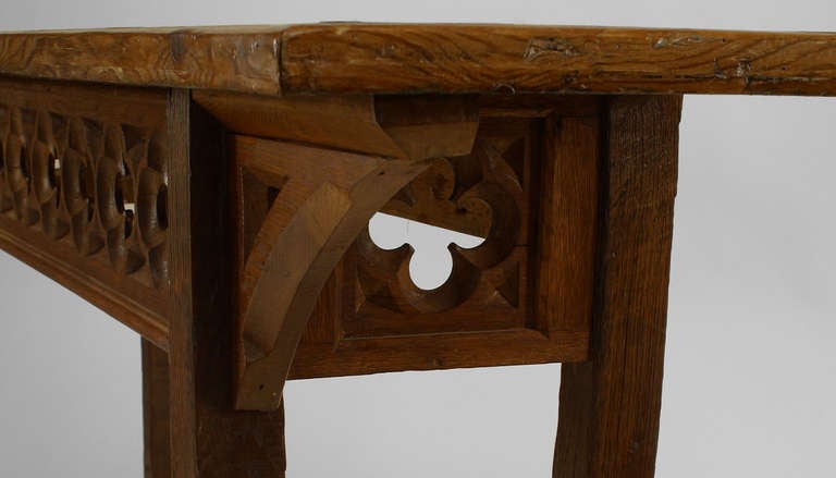 19th Century Turn of the Century English Gothic Revival Console Table
