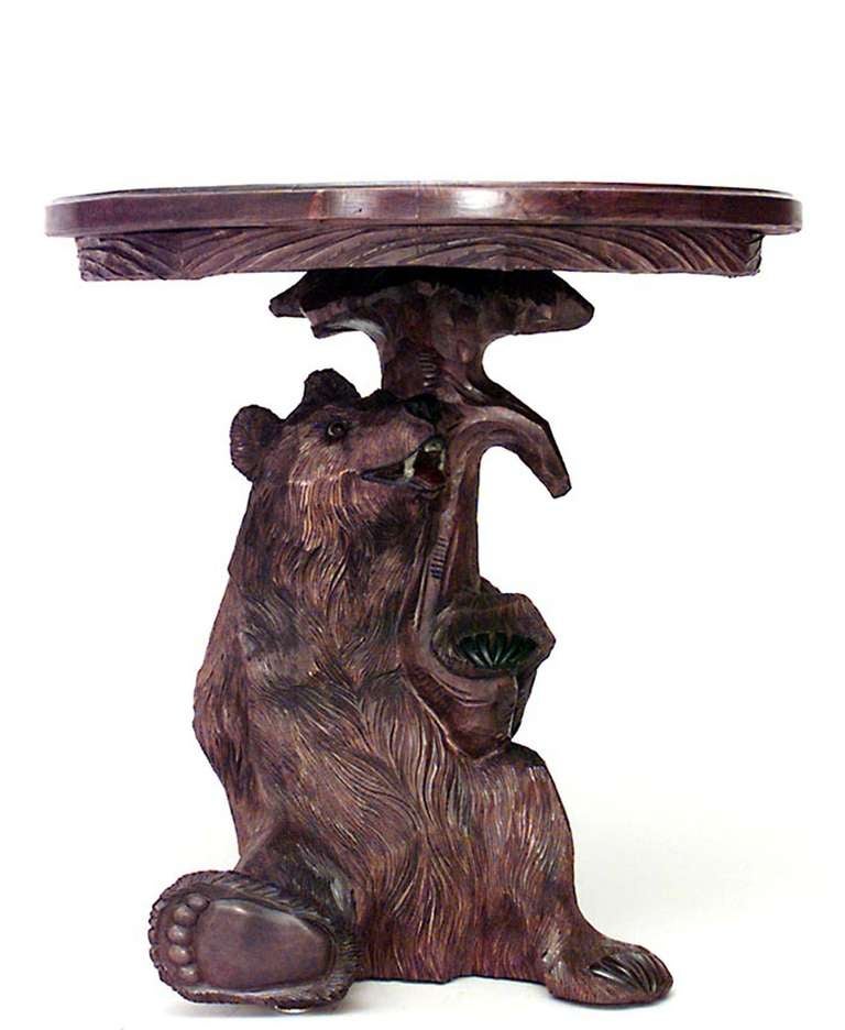 Rustic Black Forest Walnut Center Table For Sale 1