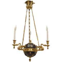 French Empire Style Celestial Globe Chandelier, 20th century