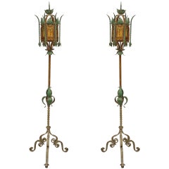 Pair of Turn of the Century Venetian Style Floor Lamps