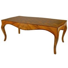 20th c. French Louis XV Style Inlaid Coffee Table