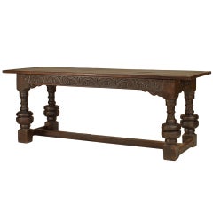 Italian Renaissance Oak Refectory Table with Late 19th Century Top