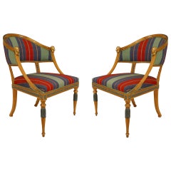 Pair of Late 18th or Early 19th c. Swedish Neoclassical Armchairs