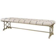 1940's French Upholstered Bench in the Manner of Poillerat 9