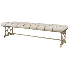 1940's French Upholstered Bench in the Manner of Poillerat