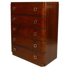 Vintage American Art Deco Mahogany Chest of Drawers