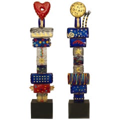 Pair of Rezzonico Hand Blown Glass Sculptures