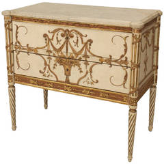 Late 18th/Early 19th c. Italian Neoclassic Gilt Carved Chest of Drawers