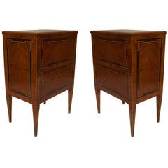 Pair of Late 18th/ Early 19th c. Italian Neoclassic Inlaid Bedside Commodes 3