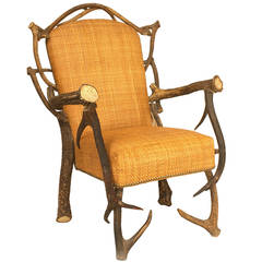 Early 20th c. Continental Stag Horn Chair