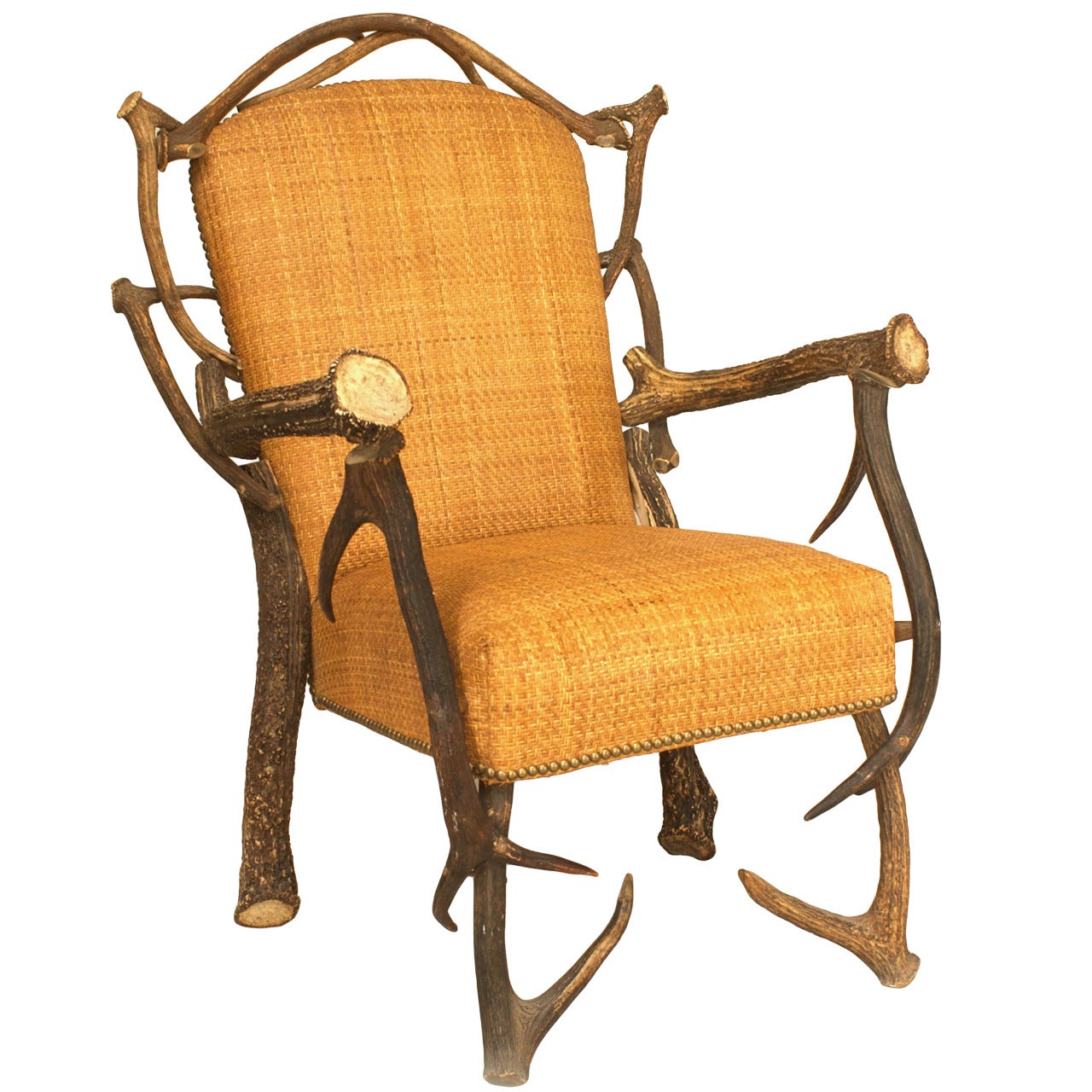 Early 20th c. Continental Stag Horn Chair