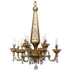 1940s French Obelisk Chandelier Attributed to Bagues 5