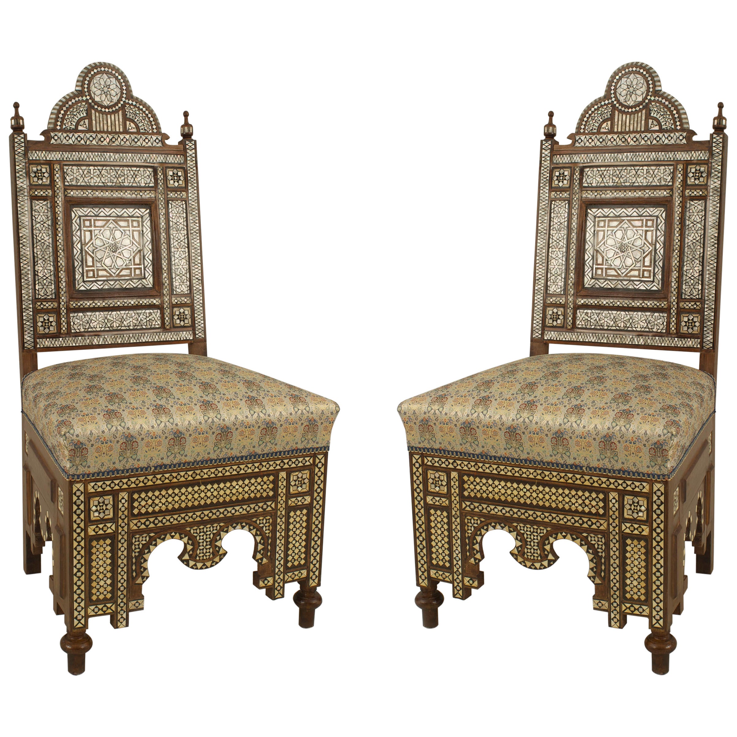 Pair of Syrian Walnut Side Chairs