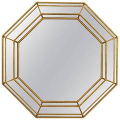 English Regency Style Gilt-Trimmed Octagonal Wall Mirror