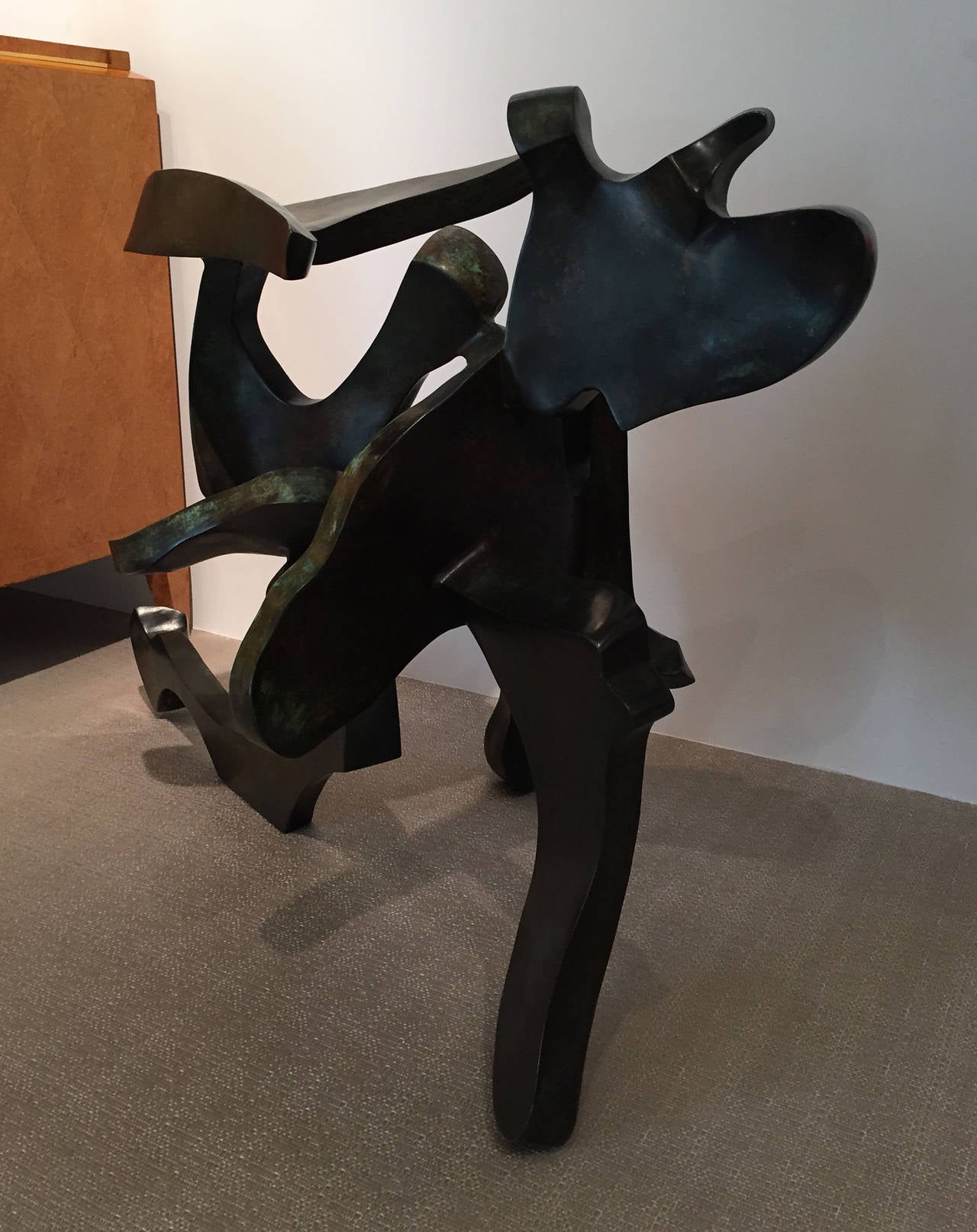 American Abstract Patinated Bronze Sculpture Signed and Dated by Bill Barrett, 1995