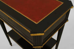 Pair of French Louis XVI Style Ebonized Bedside Tables by Jansen