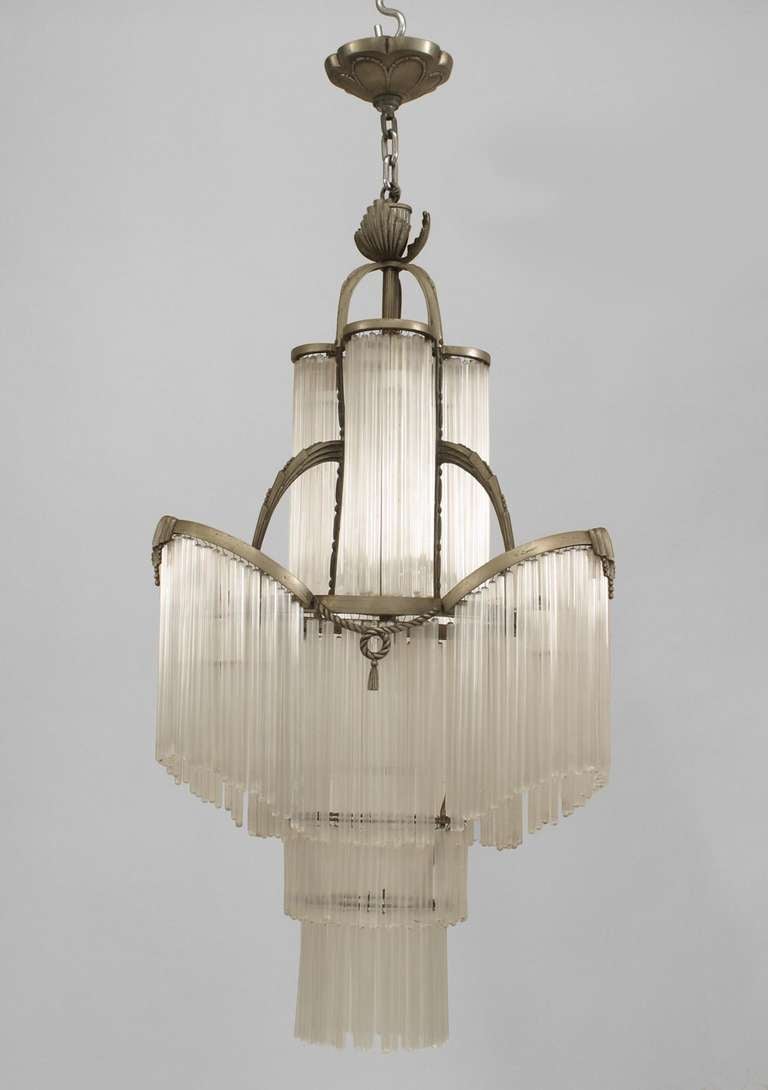 French Art Deco Glass Fringe Chandelier at 1stDibs art deco glass