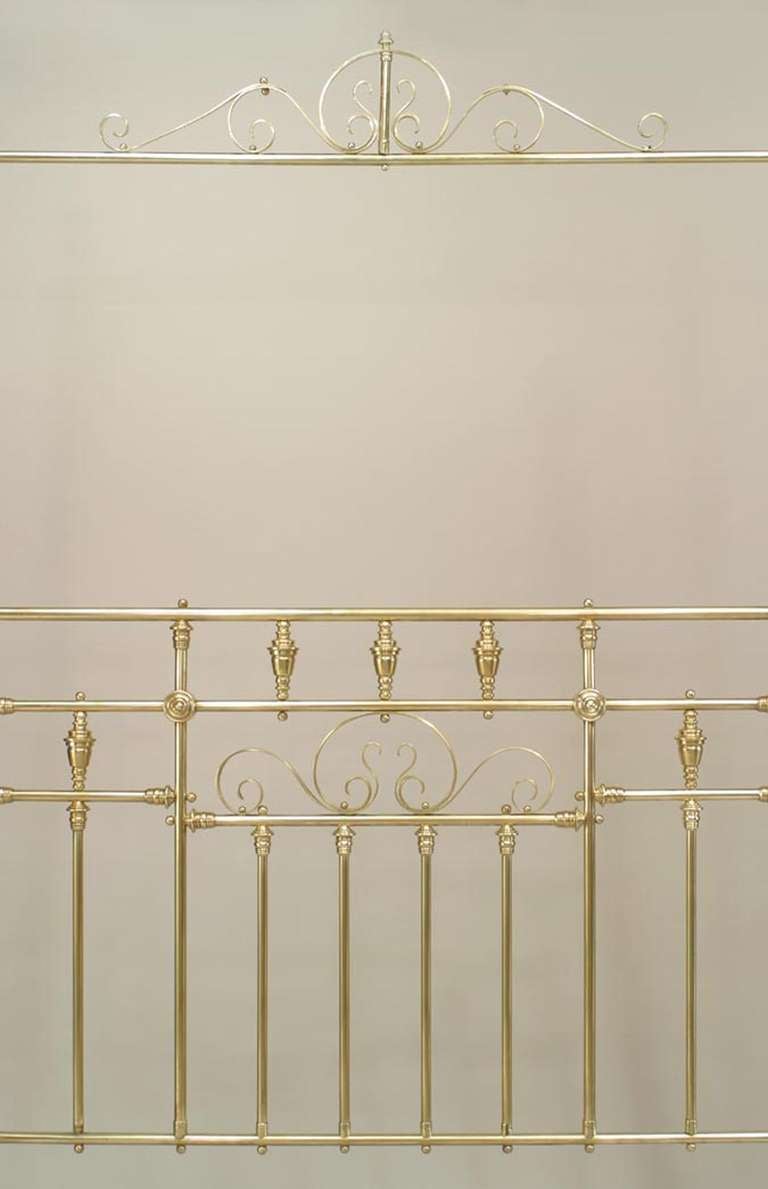 Victorian 19th C. American Brass Queen Sized Bed