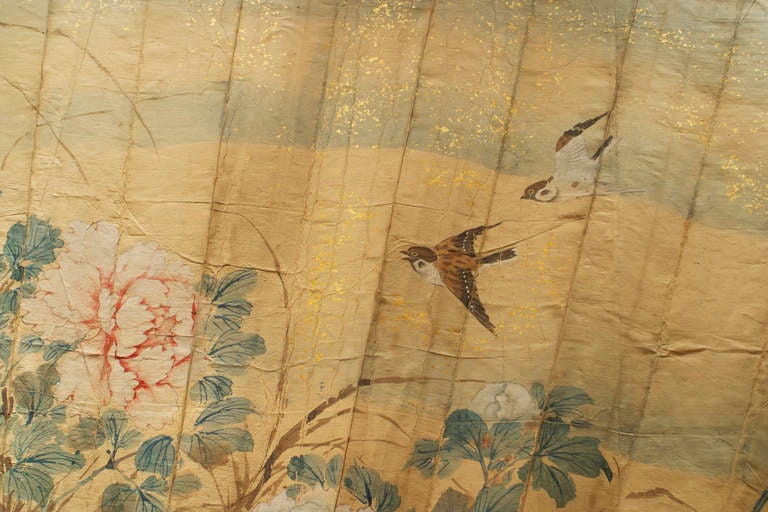 Japanese Monumental Folding Fan Floor Screen 3