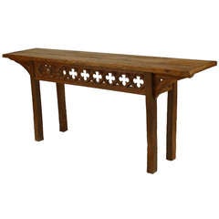Turn of the Century English Gothic Revival Console Table