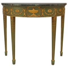 English Adam Style Gilt and Marbled Console Table