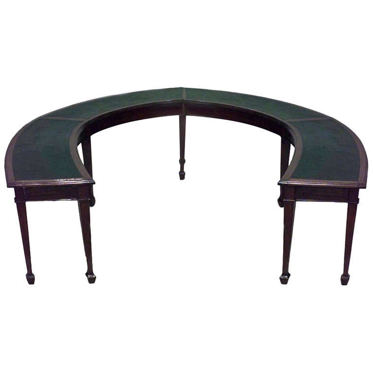 Large 19th C English Horseshoe Shaped Mahogany Table For At English Horseshoe Shaped Mahogany Table For