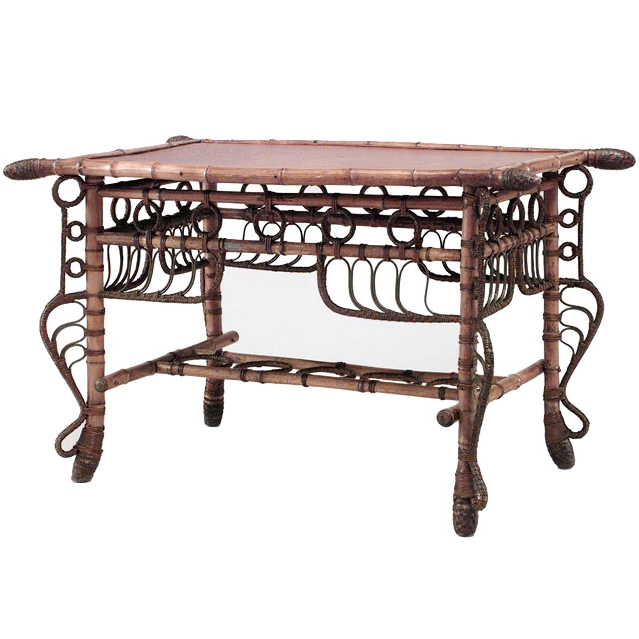 French Victorian Bamboo Center Table