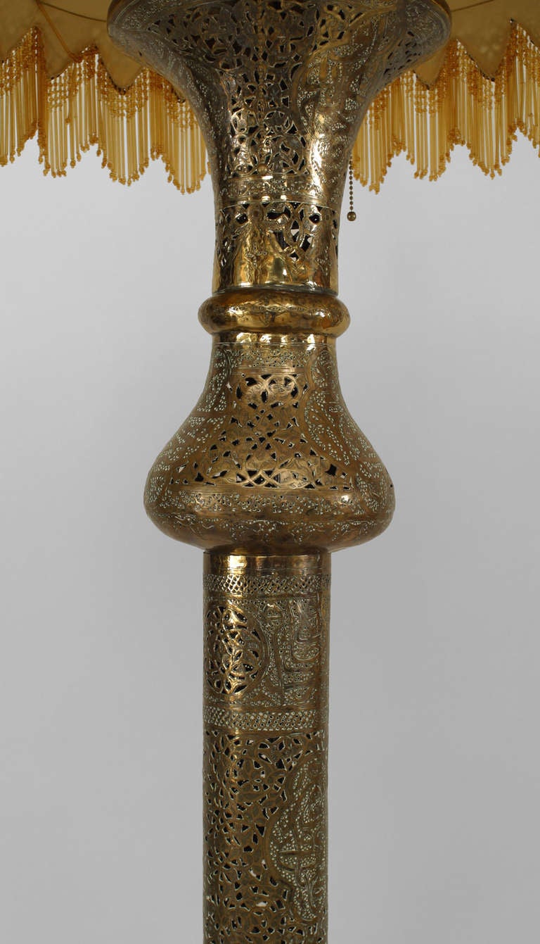 brass filigree lamp