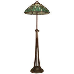 American Bronze and Stained Glass Floor Lamp by Handel 6