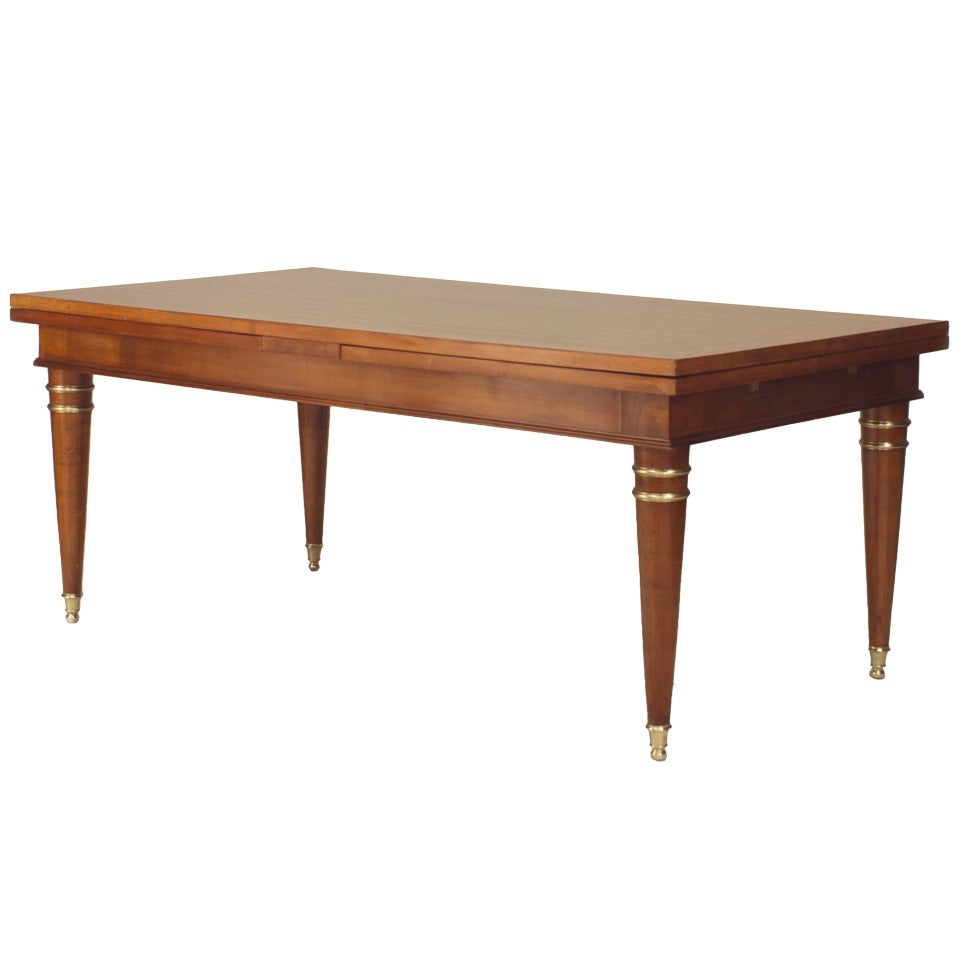 French Mahogany Rectangular Dining Table (Manner of Arbus) For Sale