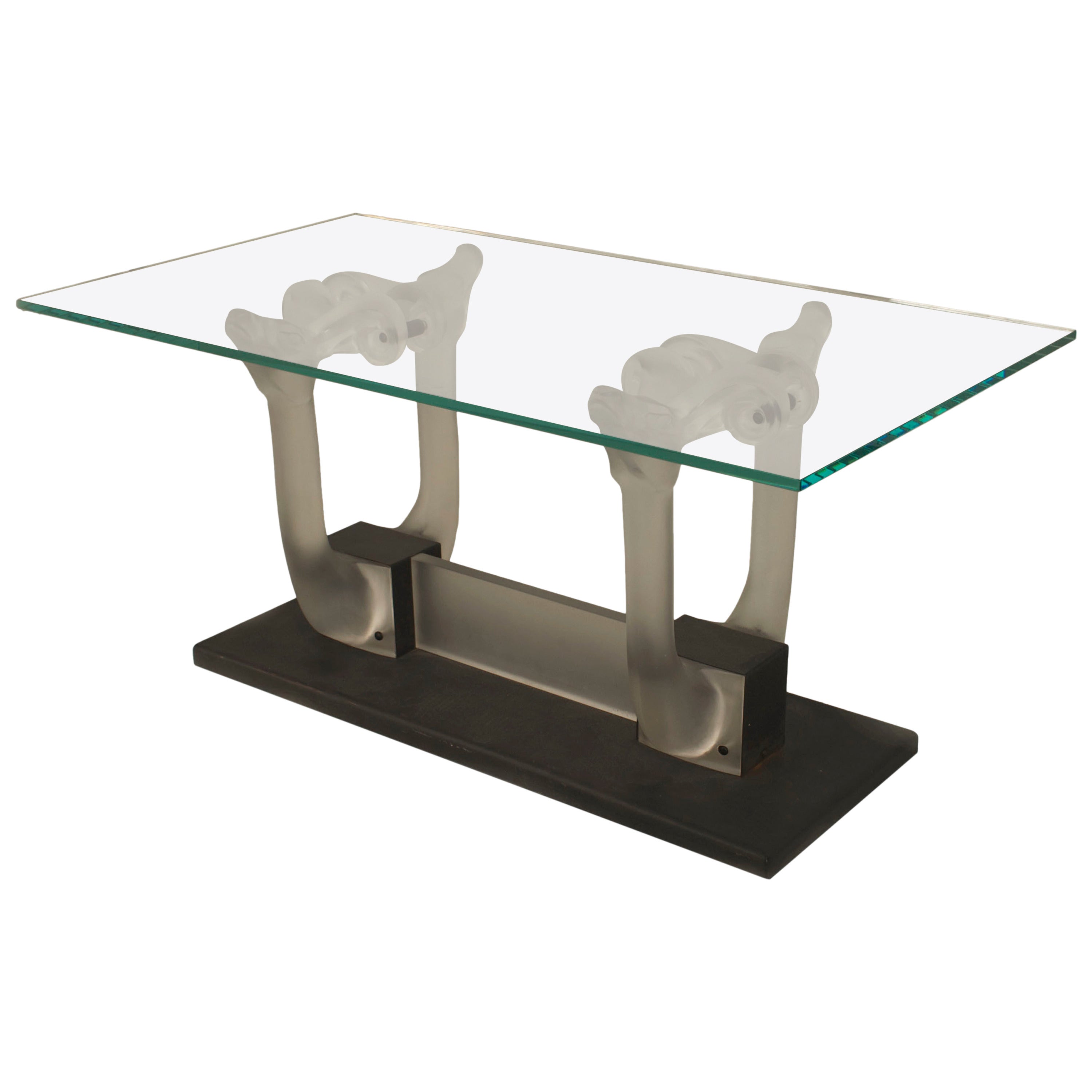 Lalique Molded Glass 'Moulfon' Table, Designed by Marc Lalique, circa 1975