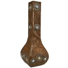 Art Nouveau Copper Veneered Vase