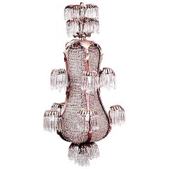 20th c. French Bronze Dore and Crystal Chandelier