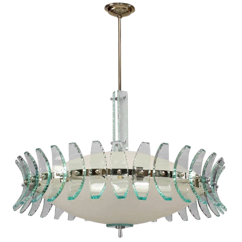 1960s Italian Chandelier Attributed to Fontana Arte For Sale